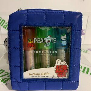 Peanuts X Profusion Cosmetics Chrome Topper Set 3 Piece Lips Eyes Cheeks Case
